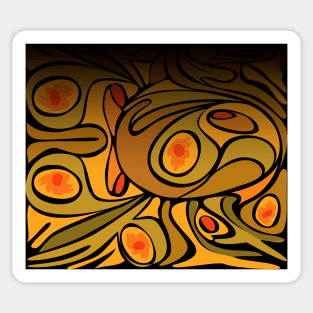 Swirling Burnt Orange Pattern Sticker